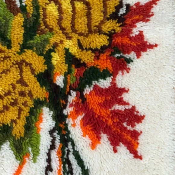 VTG Caron Latch Hook Rug Autumn Fantasy 24"×34" 1978 Almost Complete 1978 MCM - Picture 12 of 16